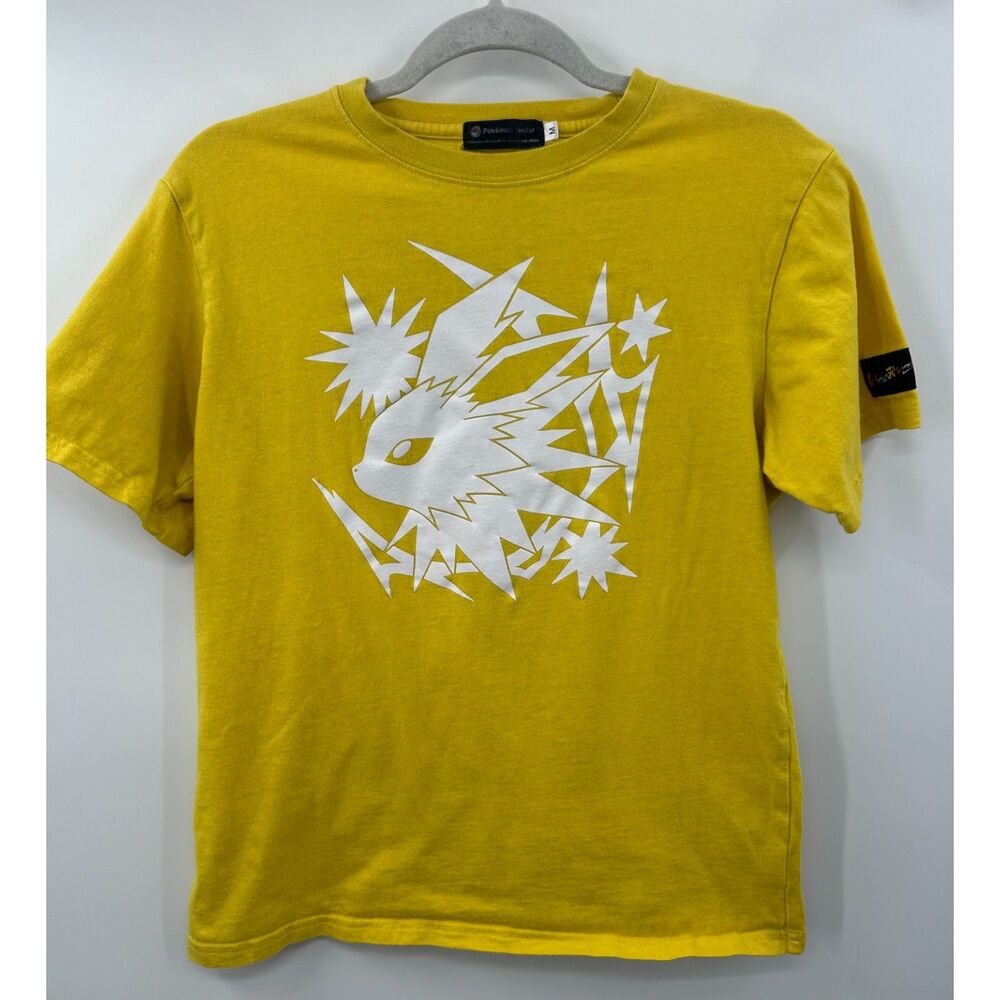 Pokemon Center London Shirt Mens M Yellow Graphic Manga Tee Jolteon